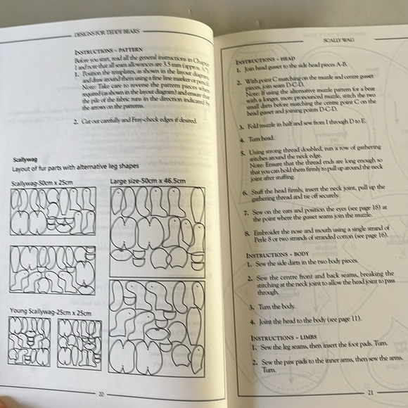 NWT Jenny Bradford’s Designs for Teddy Bears 1996 BOOK Patterns Make Yourself 🧸 - Picture 9 of 17